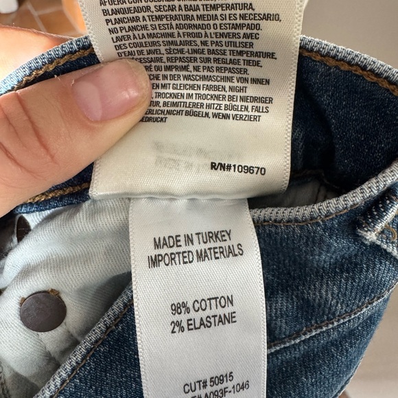 AGOLDE Nico High Rise Straight Jeans Raw Hem Size 24 Premium Denim Chic Coquette - Picture 7 of 7